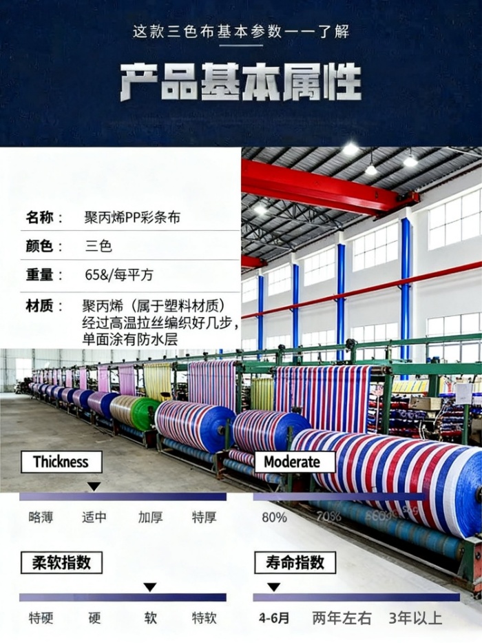 天津单膜彩条布